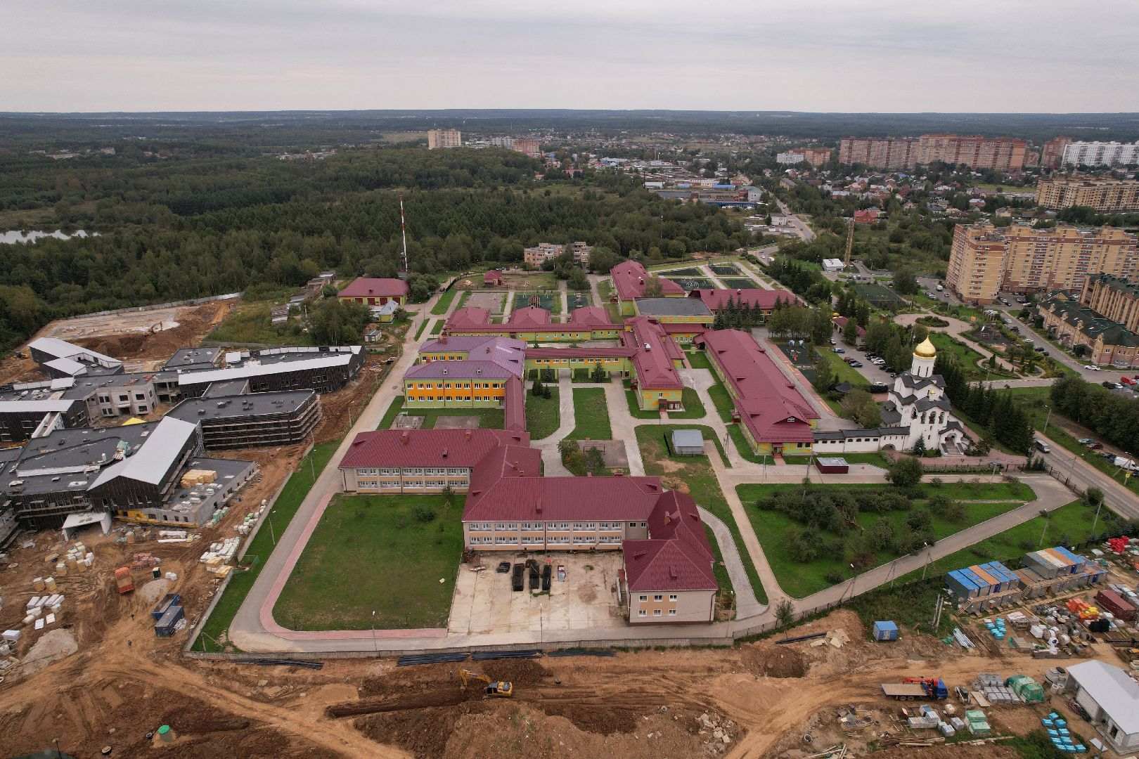 центр, глухие,строительство, видео с коптера,