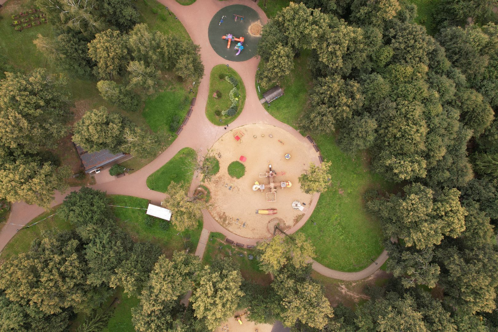 парк, пруды,сергиев посад, видео с коптера,