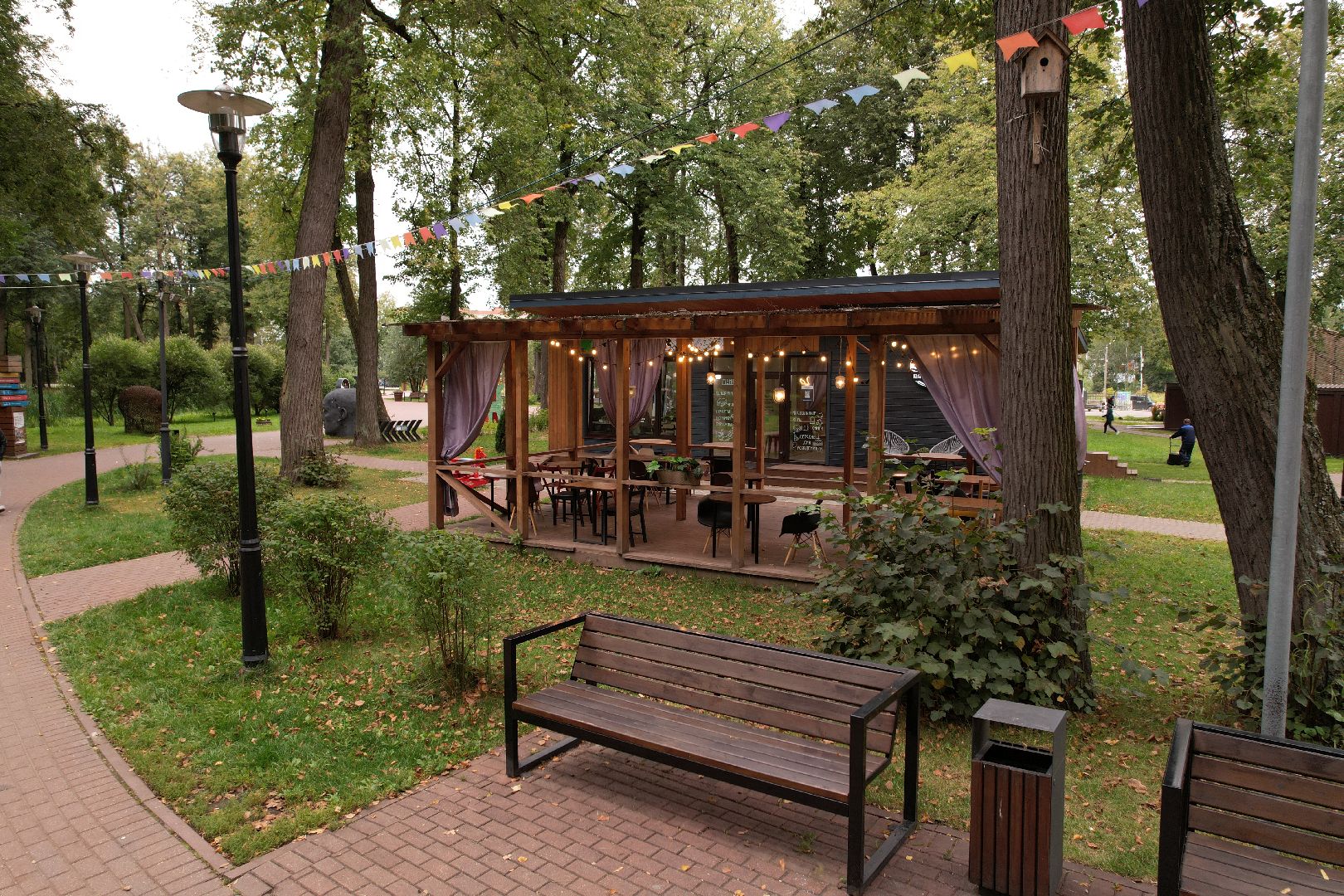 парк, пруды,сергиев посад, видео с коптера,