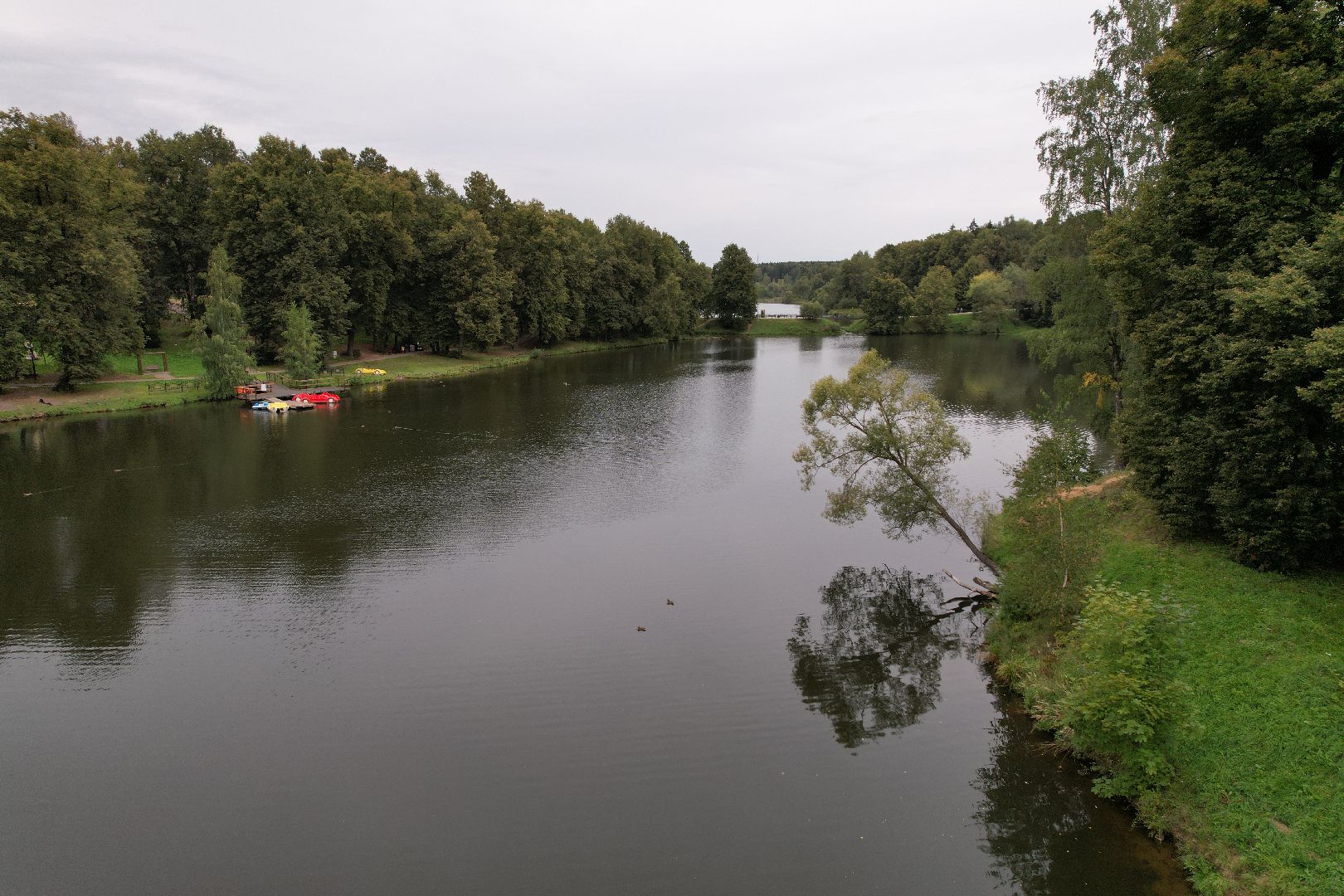 парк, пруды,сергиев посад, видео с коптера,