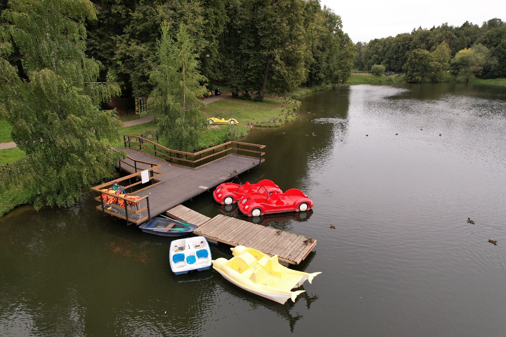 парк, пруды,сергиев посад, видео с коптера,