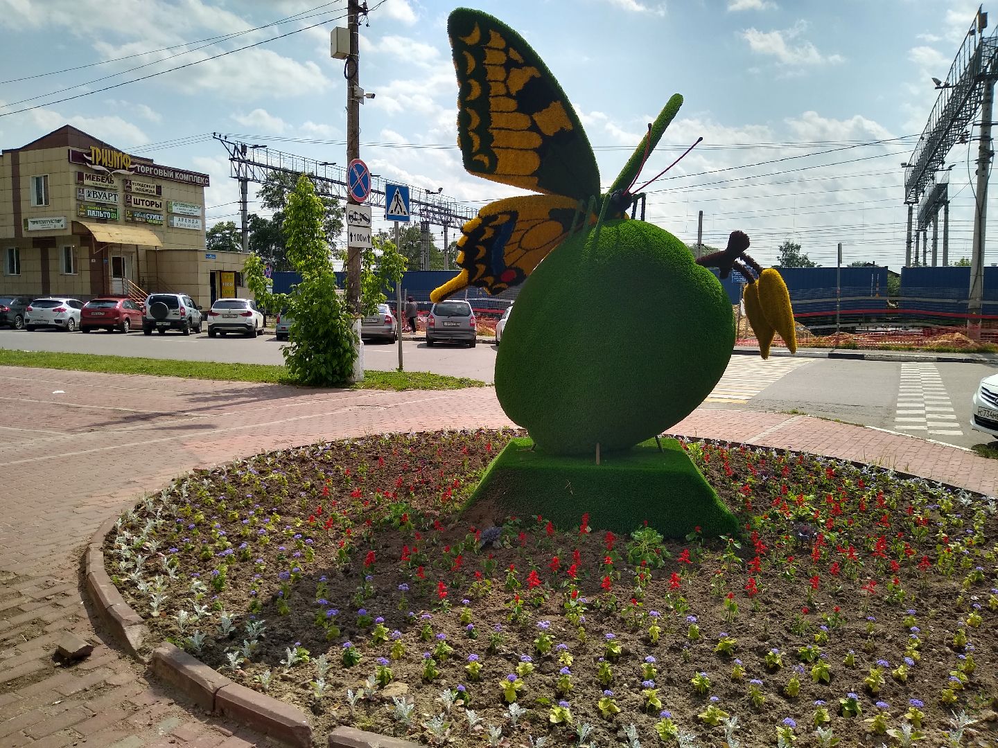 Раменское, благоустройство, топиарные бабочки в Раменском