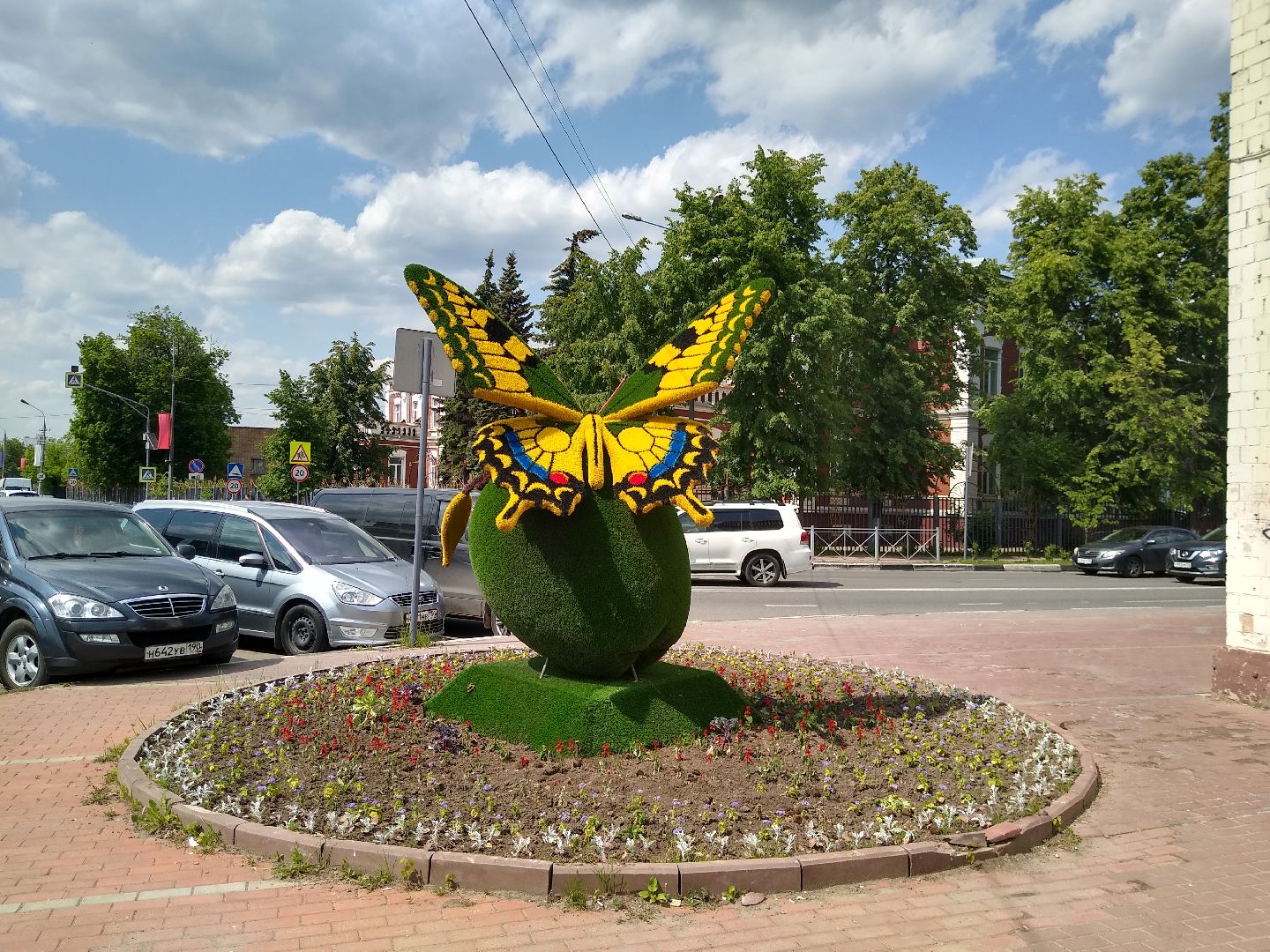 Раменское, благоустройство, топиарные бабочки в Раменском
