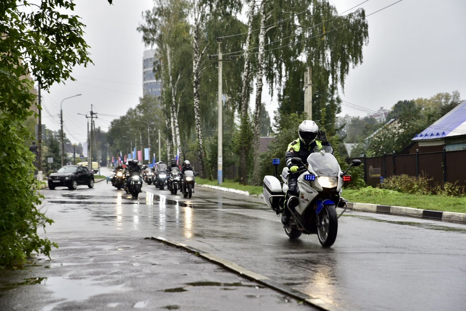 Солнечногорск, автопробег, мотоциклы, автомобили, флешмоб