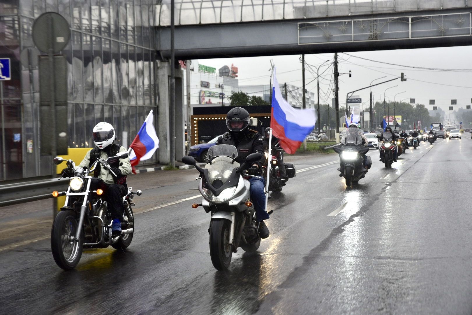 Солнечногорск, автопробег, мотоциклы, автомобили, флешмоб