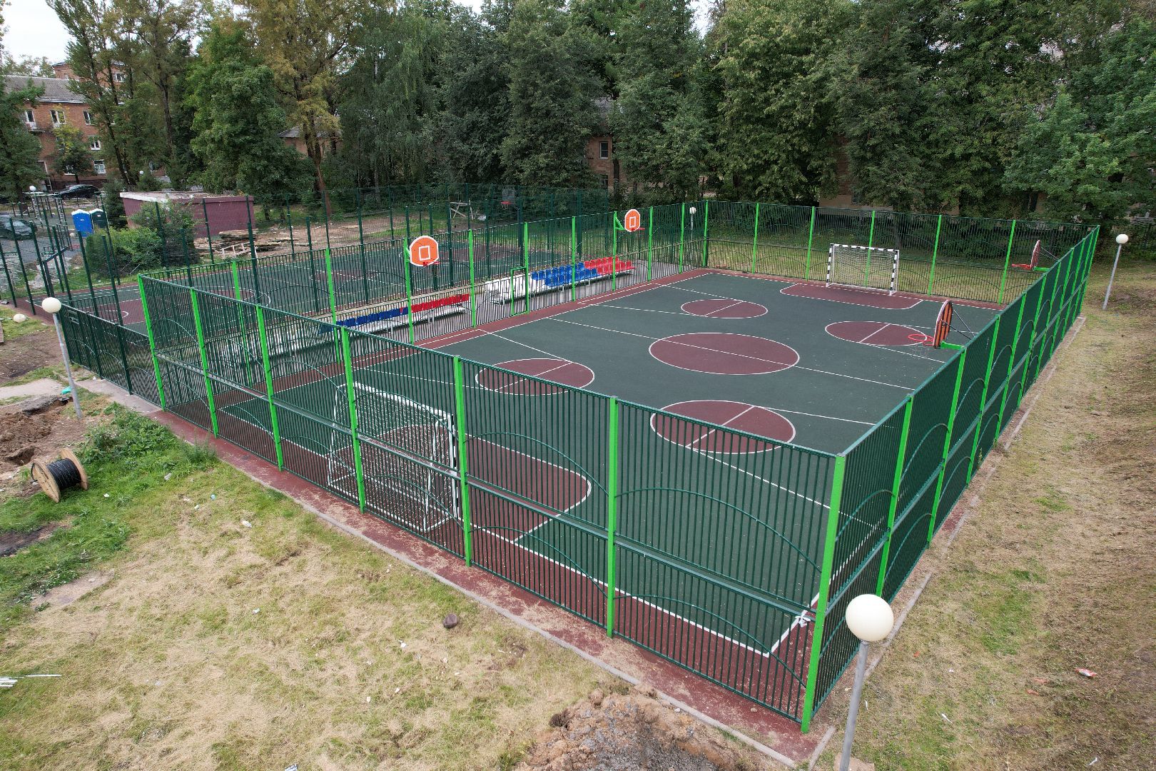 школа, стройка,дети, видео с коптера,