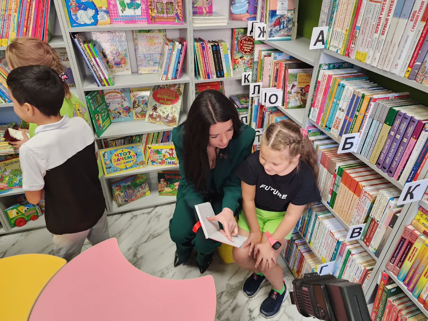 библиотека; досуг; чтение; зелёные аллеи; видное