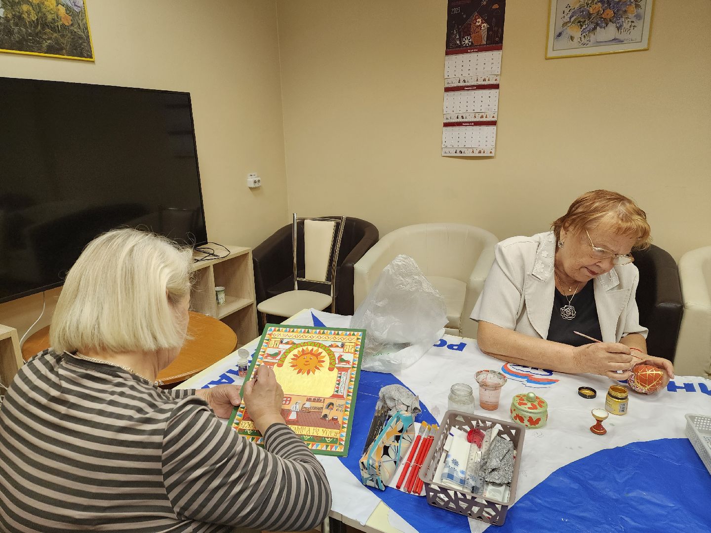 традиции, рисование, пенсионеры, пушкино,