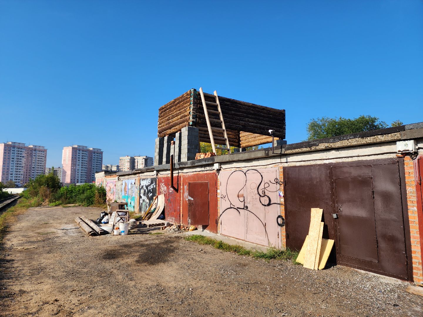 необычная, постройка, гараж, кооператив, изба