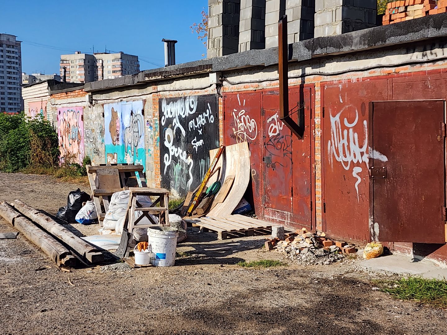 необычная, постройка, гараж, кооператив, изба