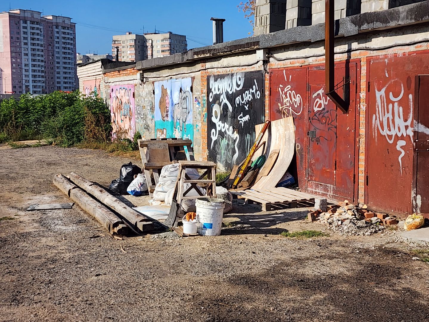 необычная, постройка, гараж, кооператив, изба