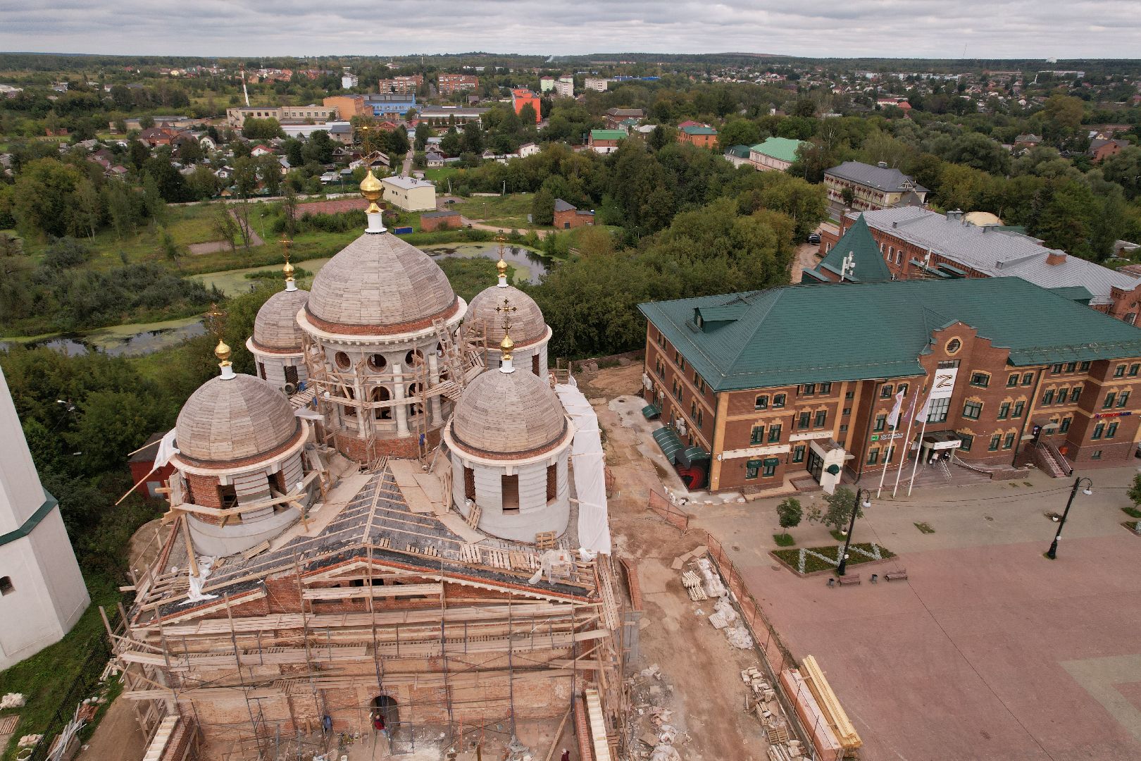 туризм, клин,церковь, видео с коптера,