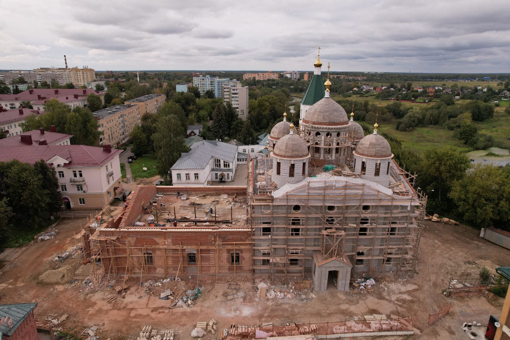 туризм, клин,церковь, видео с коптера,