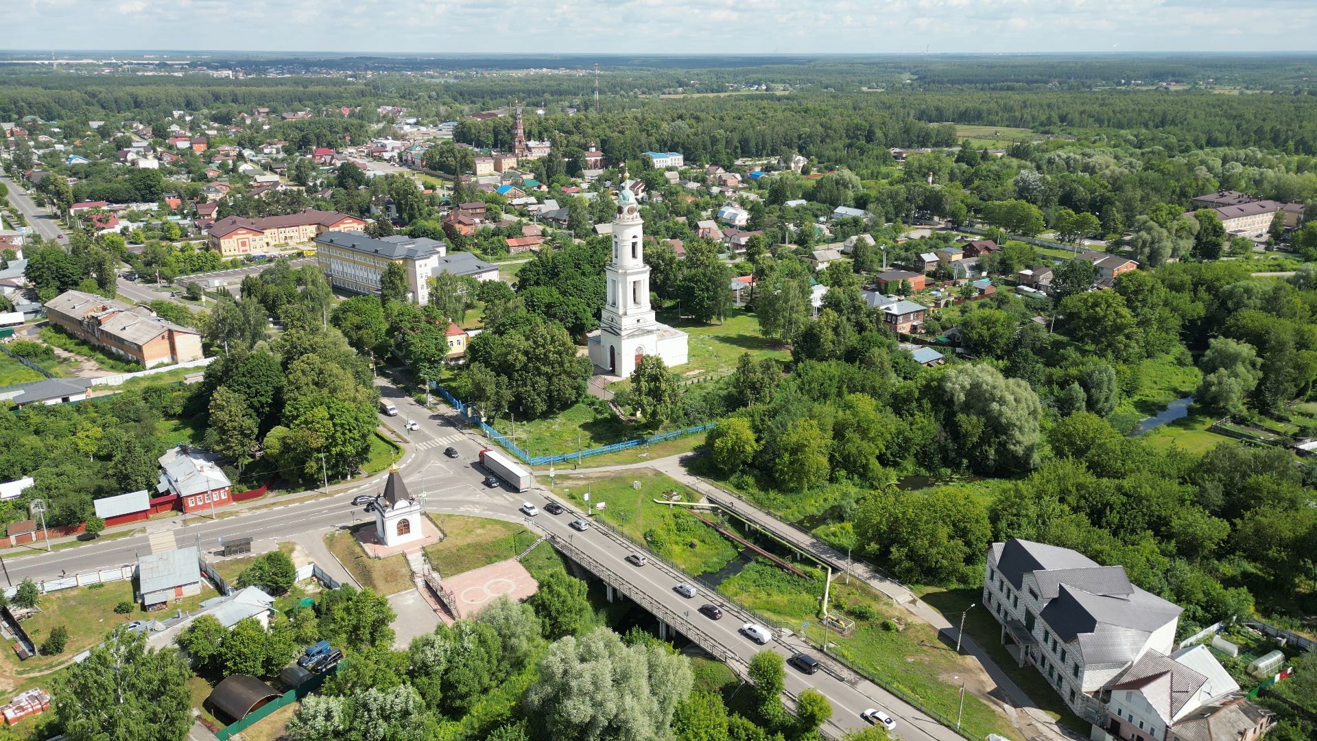 павловский посад, церковь, князь,видео с коптера,