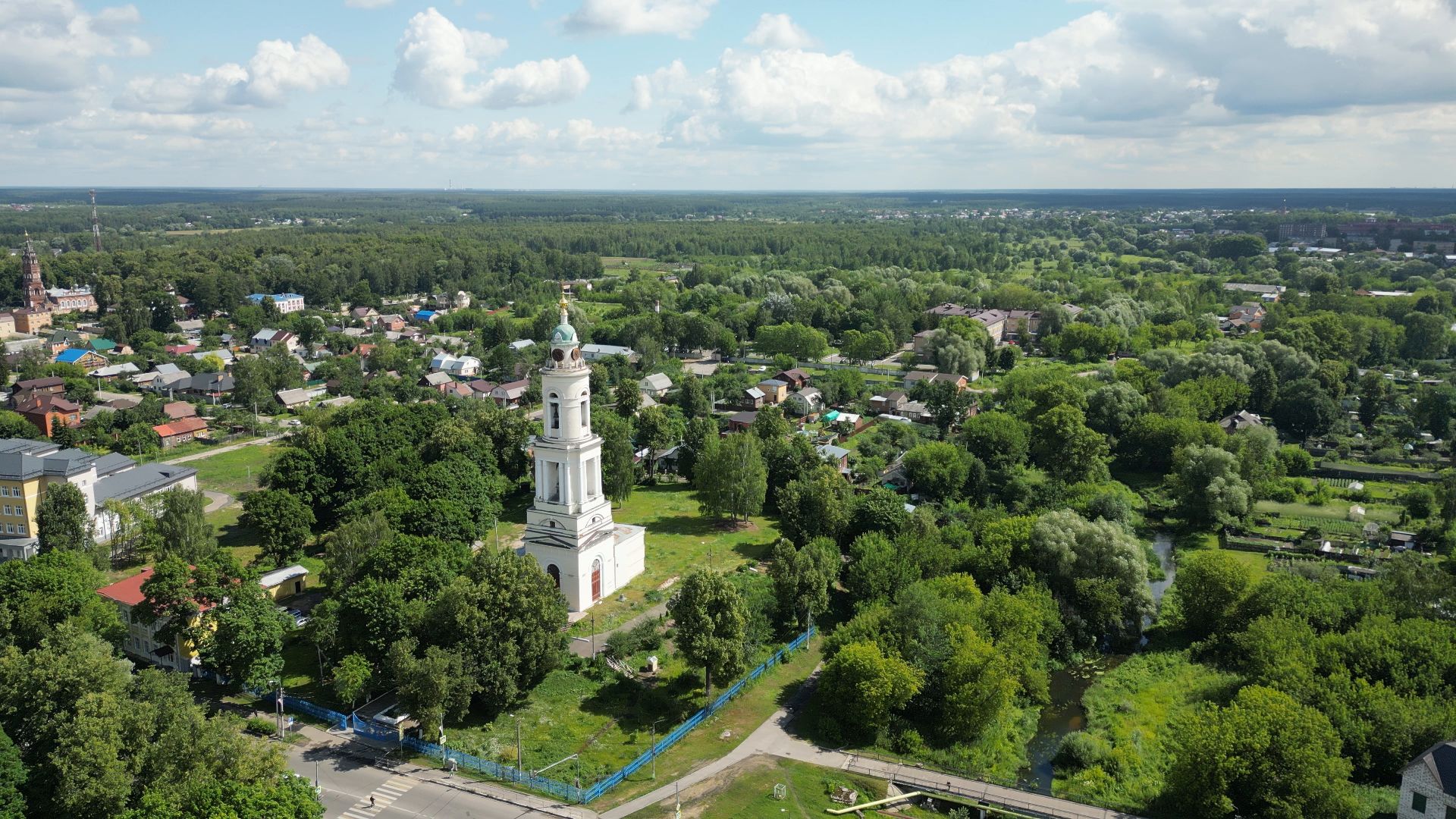 павловский посад, церковь, князь,видео с коптера,
