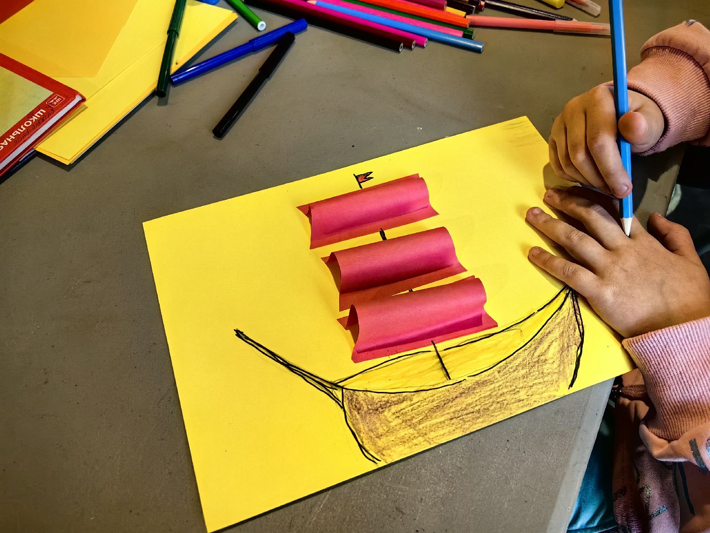 мастер-класс, корабль, клей, бумага, творчество,