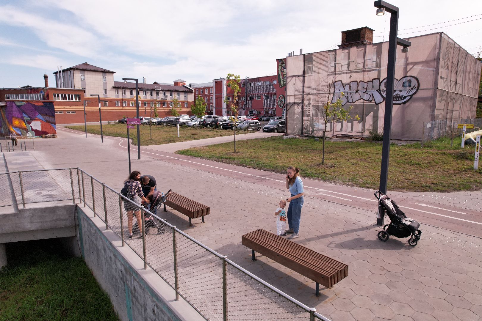 орехово-зуево, благоустройство, набережная,видео с коптера,