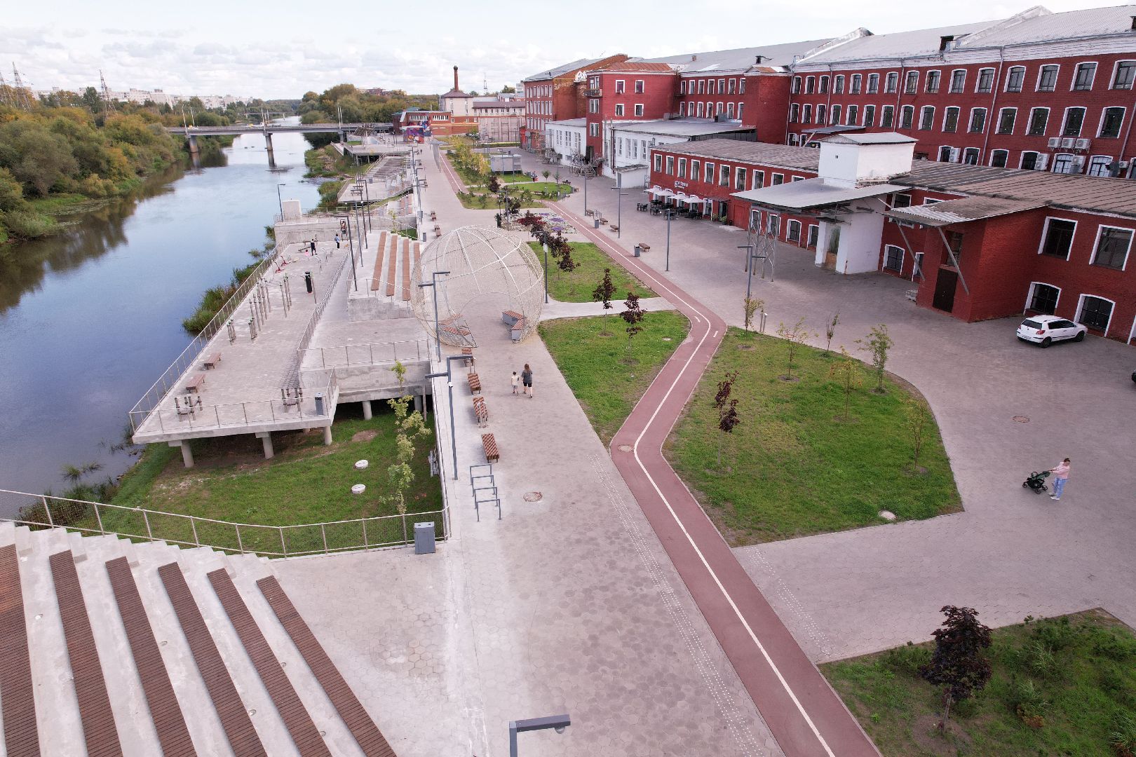 орехово-зуево, благоустройство, набережная,видео с коптера,