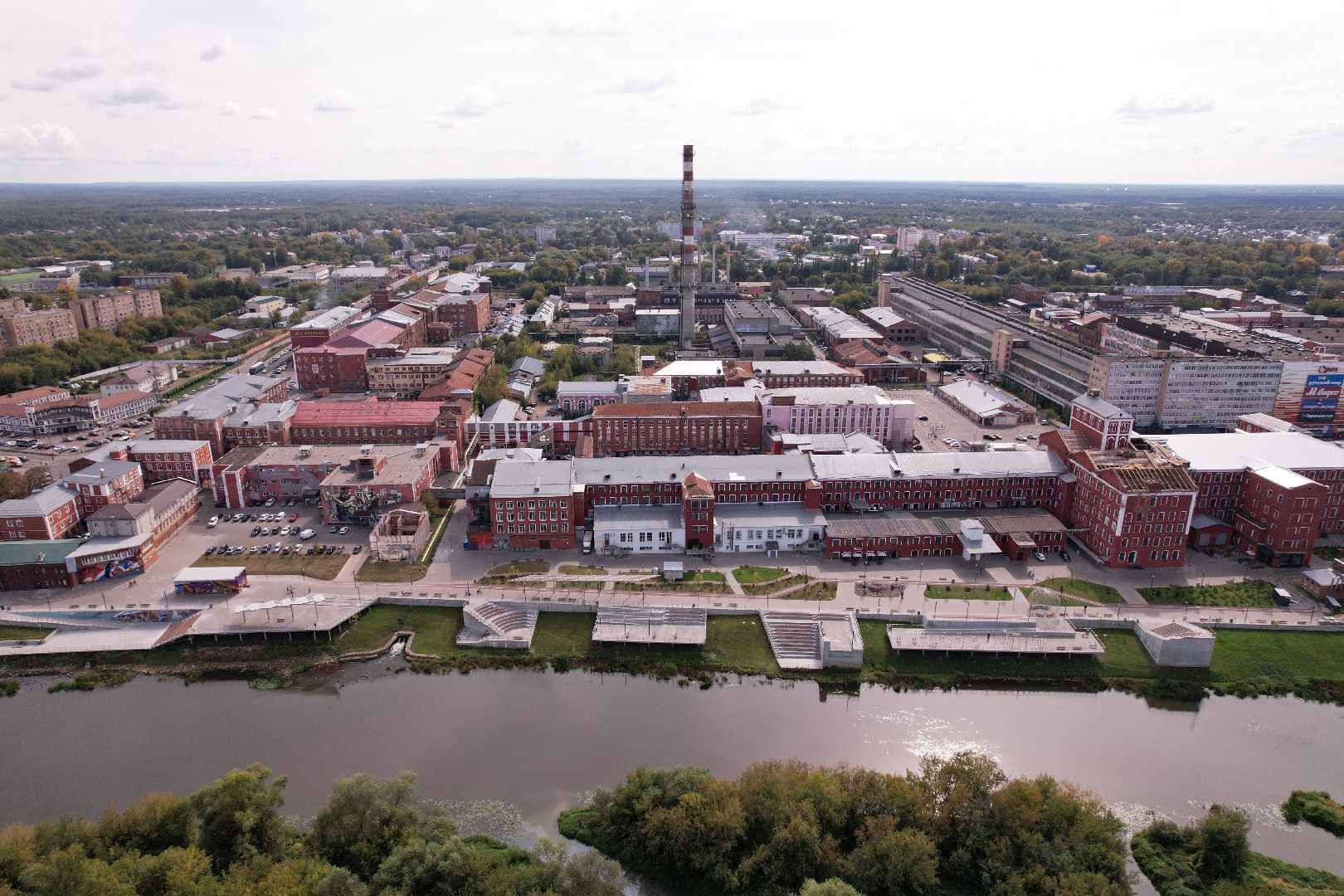 орехово-зуево, благоустройство, набережная,видео с коптера,