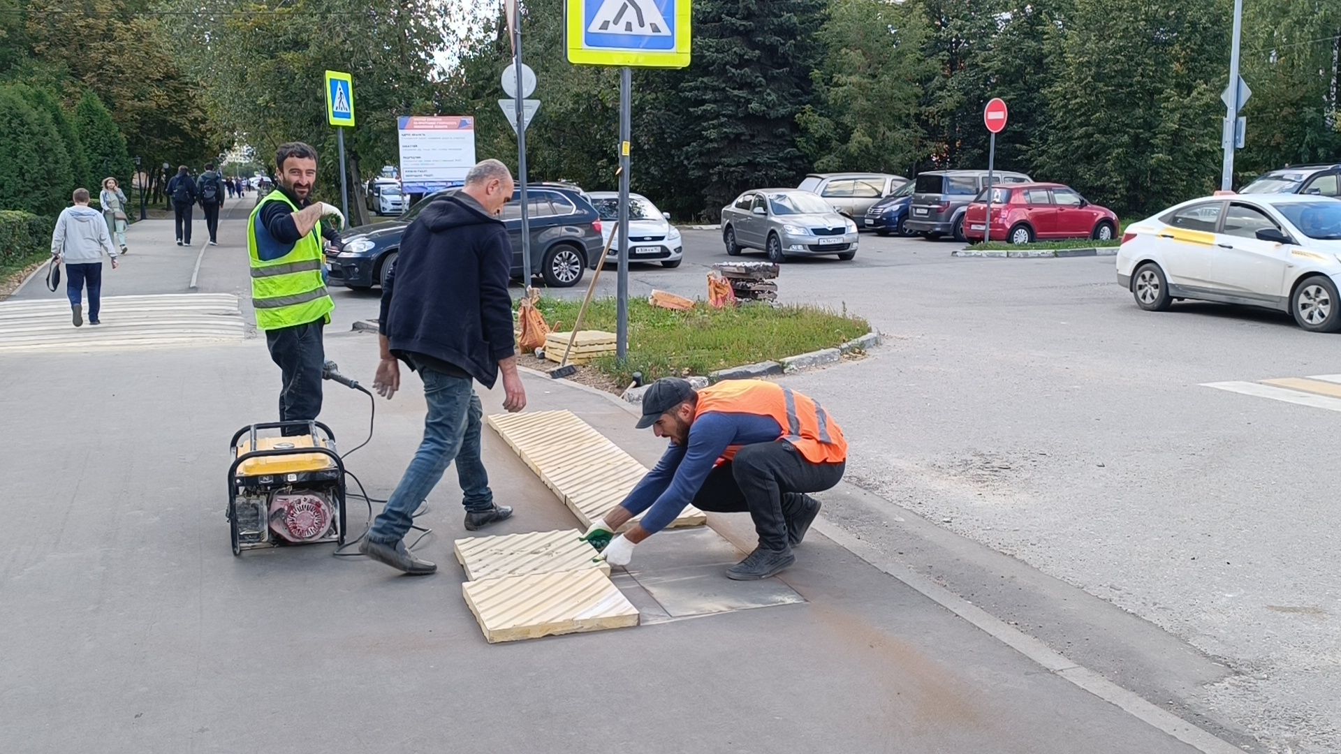 лобня, дорога, пешеходный переход,