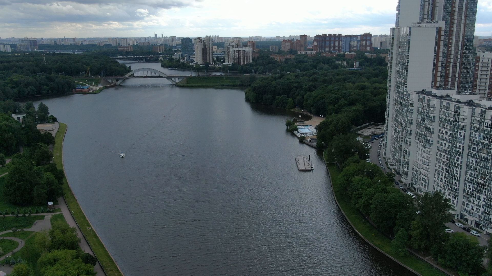 Химки, строительство, яхты,видео с коптера,