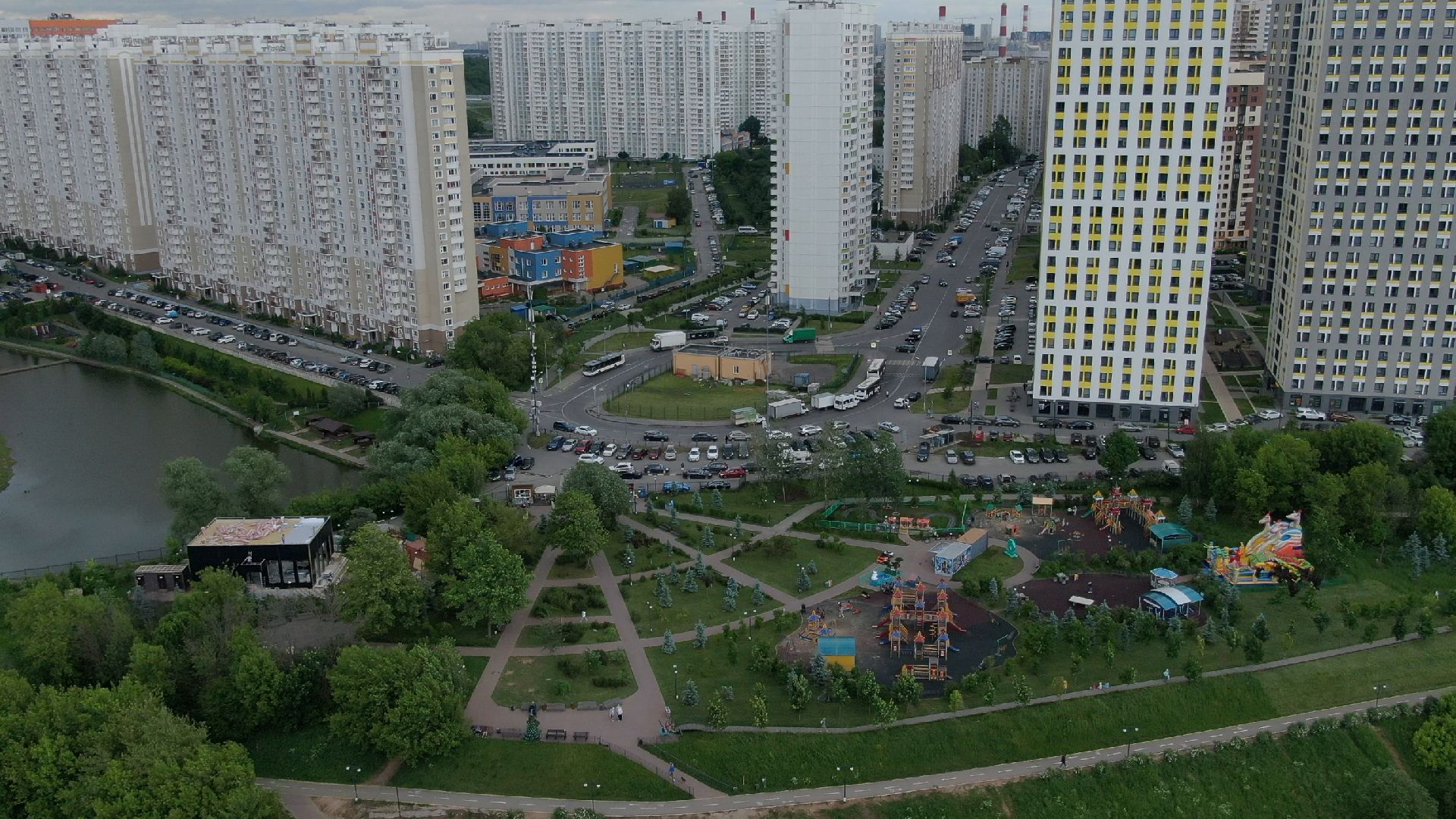 Химки, парк, спорт,видео с коптера,