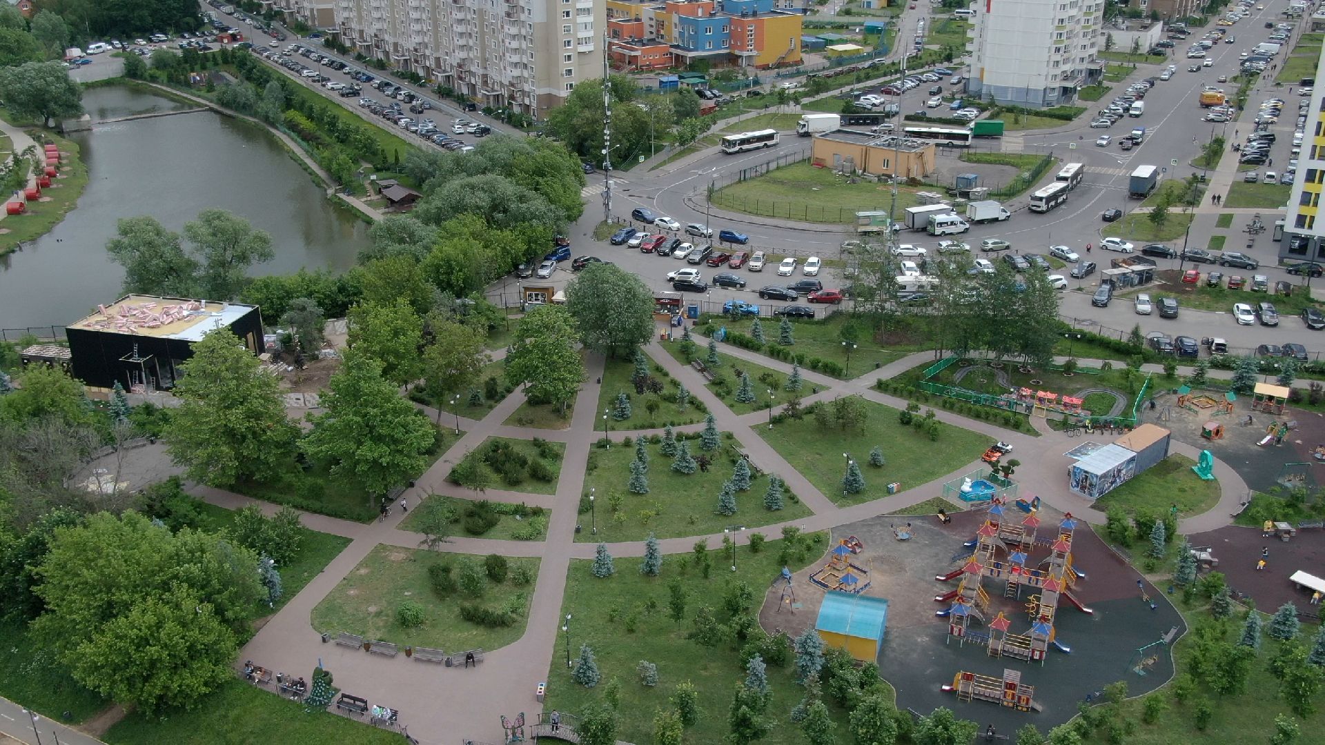 Химки, парк, спорт,видео с коптера,
