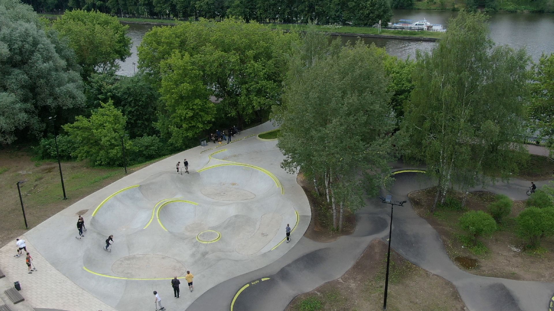 Химки, парк, спорт,видео с коптера,