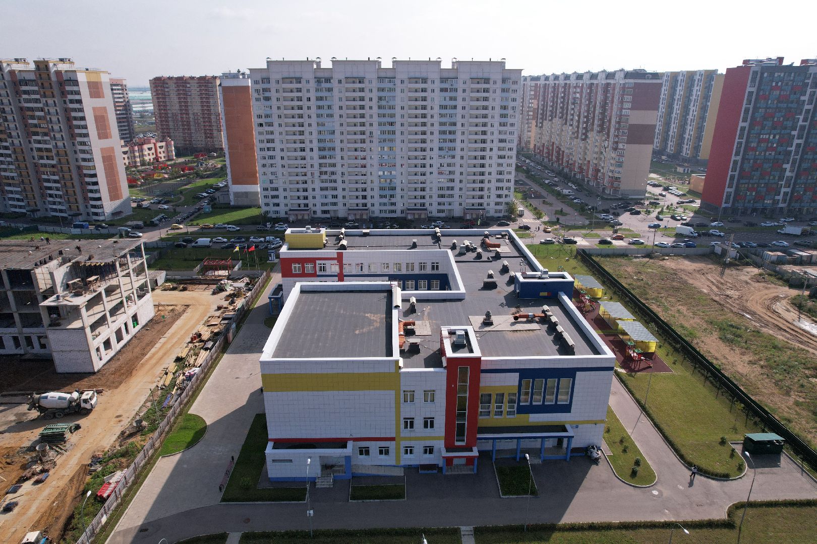 школа, домодедово, стройка,видео с коптера,