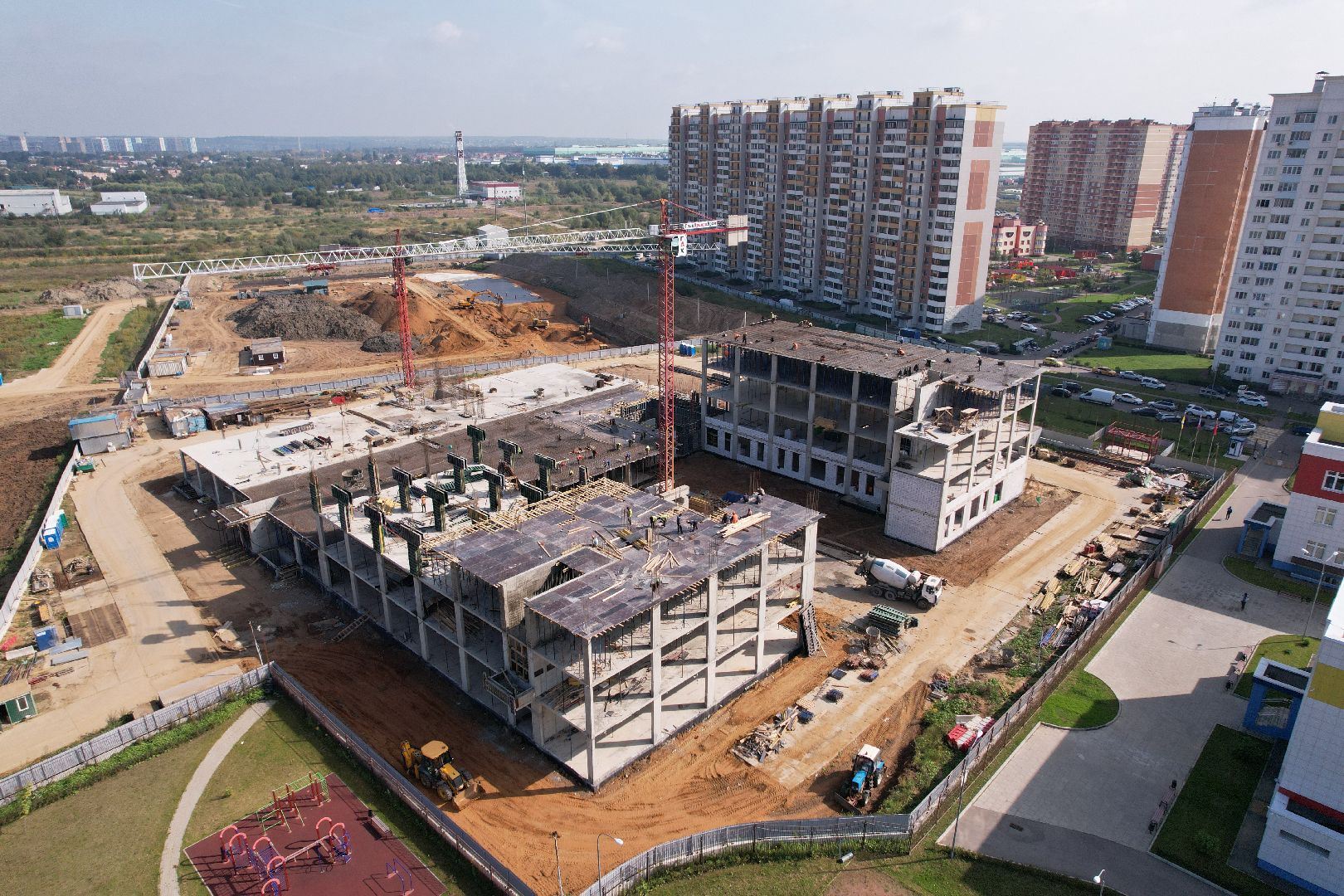 школа, домодедово, стройка,видео с коптера,