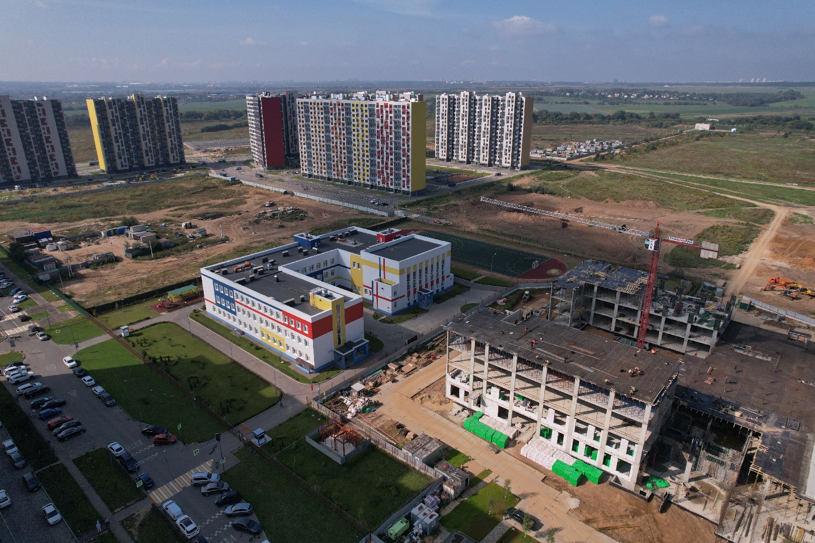 школа, домодедово, стройка,видео с коптера,