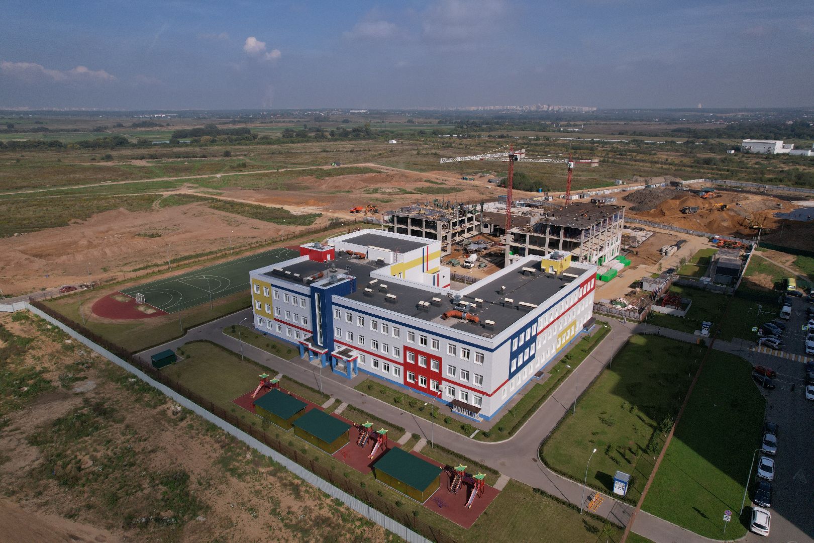 школа, домодедово, стройка,видео с коптера,