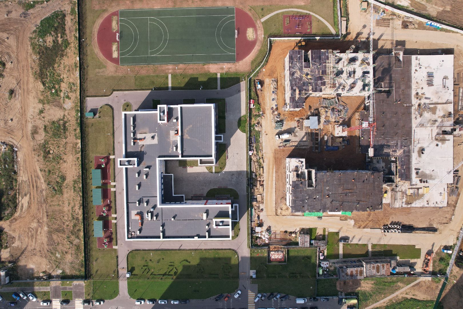 школа, домодедово, стройка,видео с коптера,