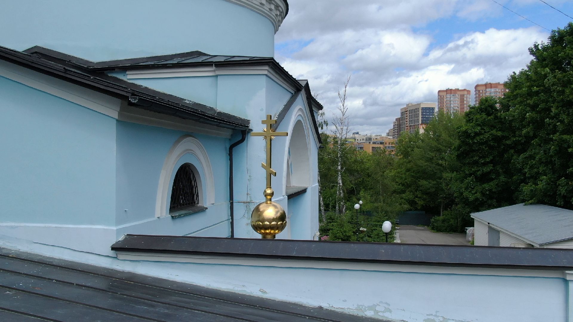 Химки, церковь, культура,видео с коптера,