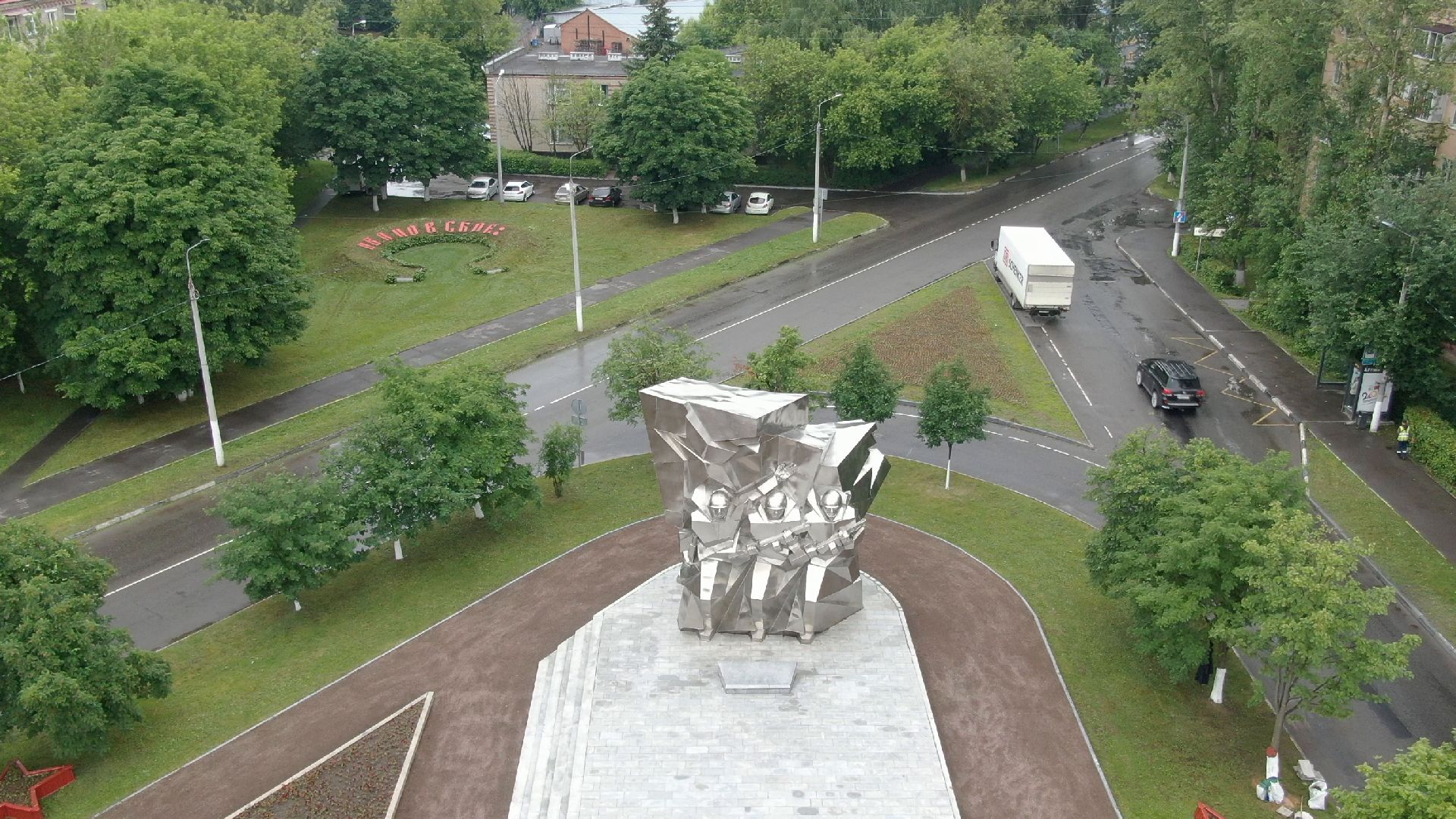 курсанты, памятник, подольск,видео с коптера,