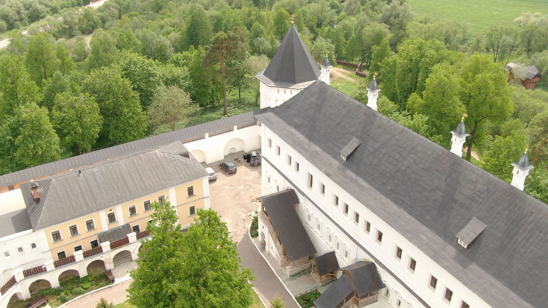 звенигород, монастырь, культура,видео с коптера,