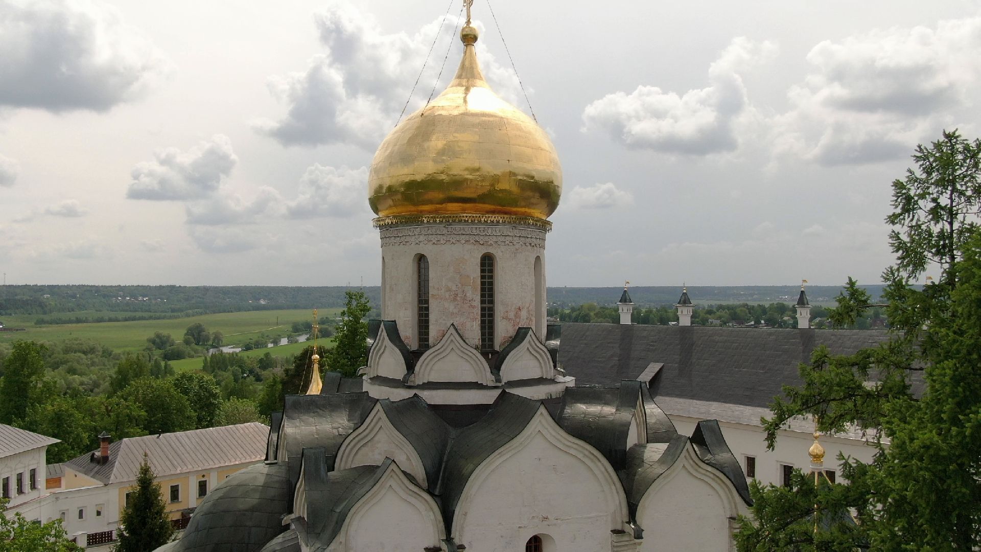 звенигород, монастырь, культура,видео с коптера,