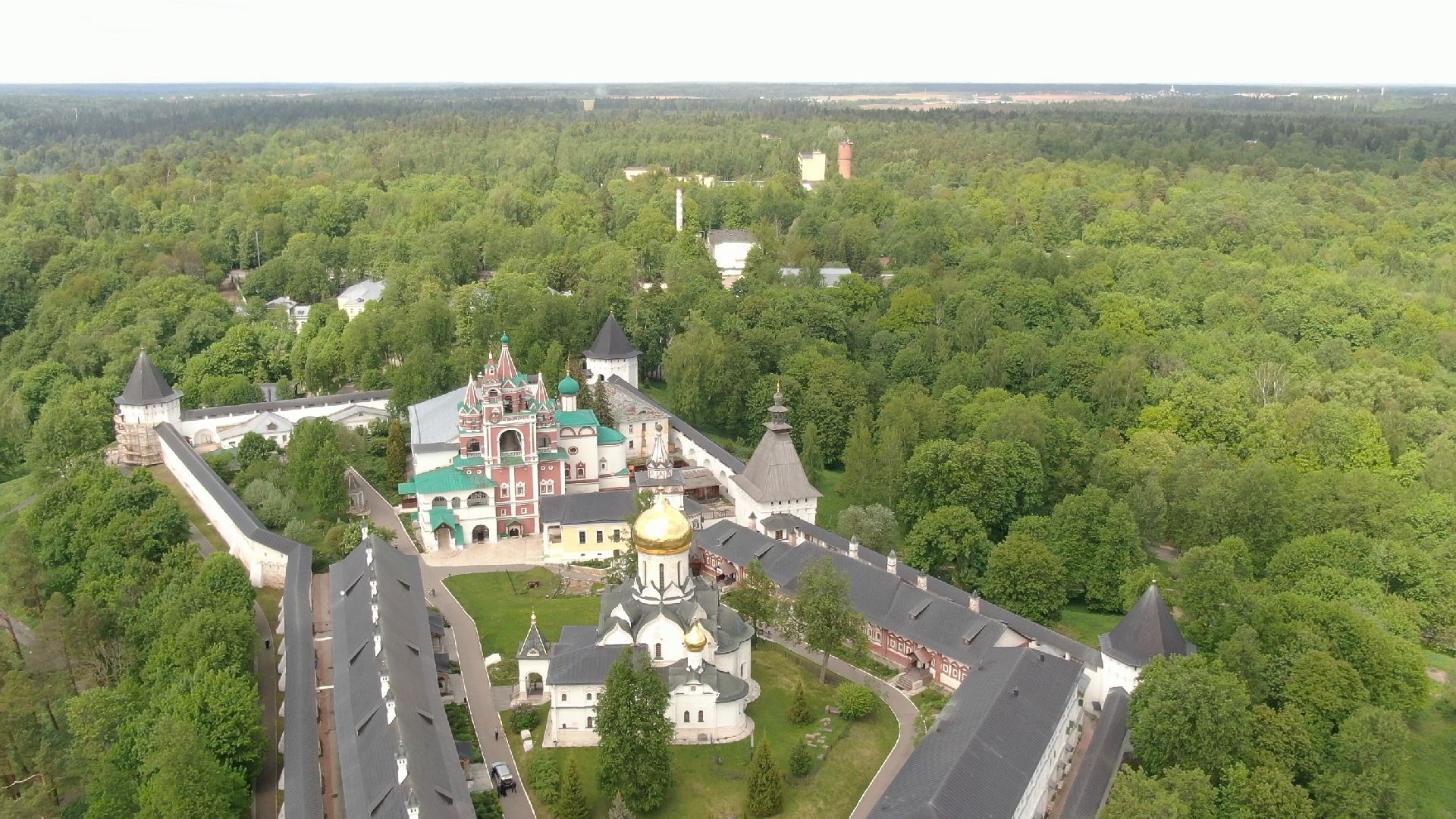 звенигород, монастырь, культура,видео с коптера,