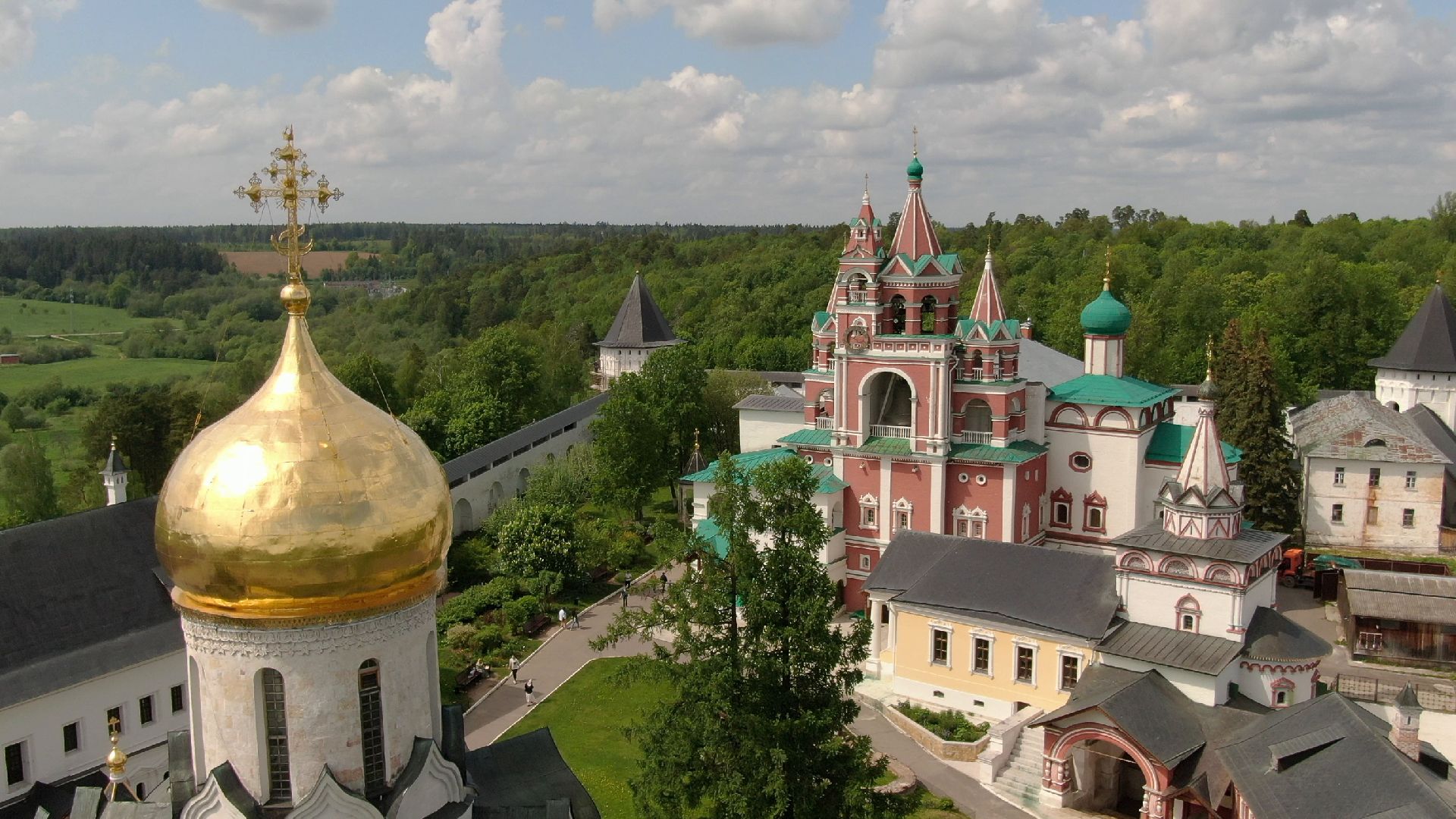 звенигород, монастырь, культура,видео с коптера,