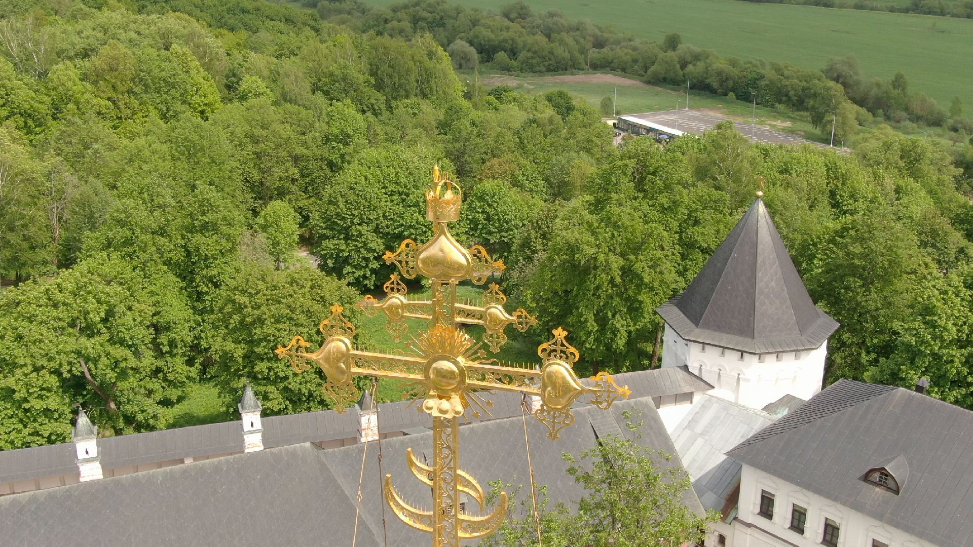 звенигород, монастырь, культура,видео с коптера,