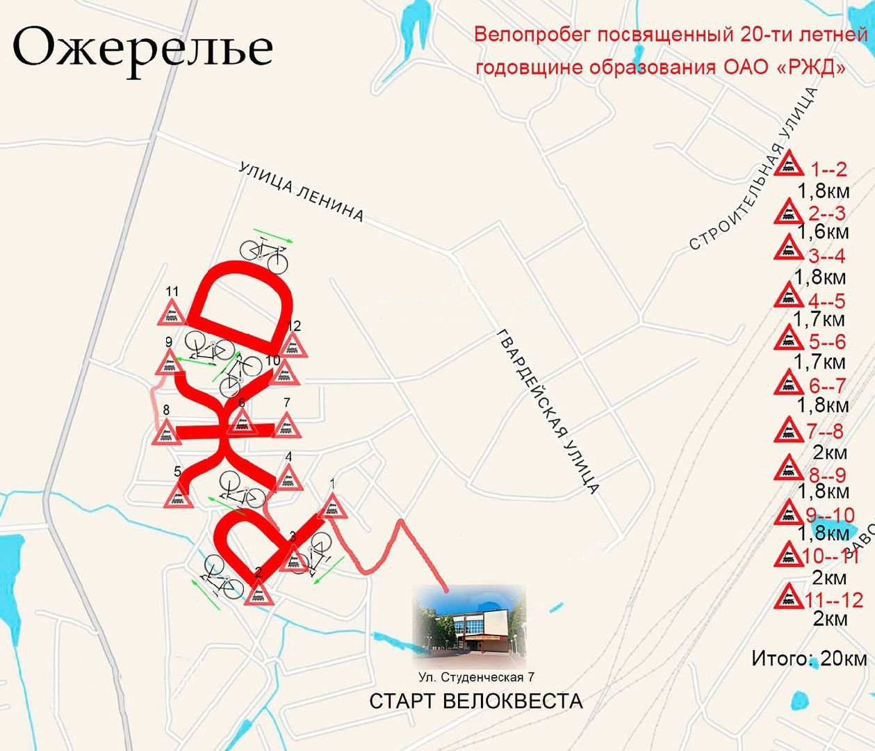 кашира, ожерельевский железнодорожный колледж, ржд, велопробег, квест,