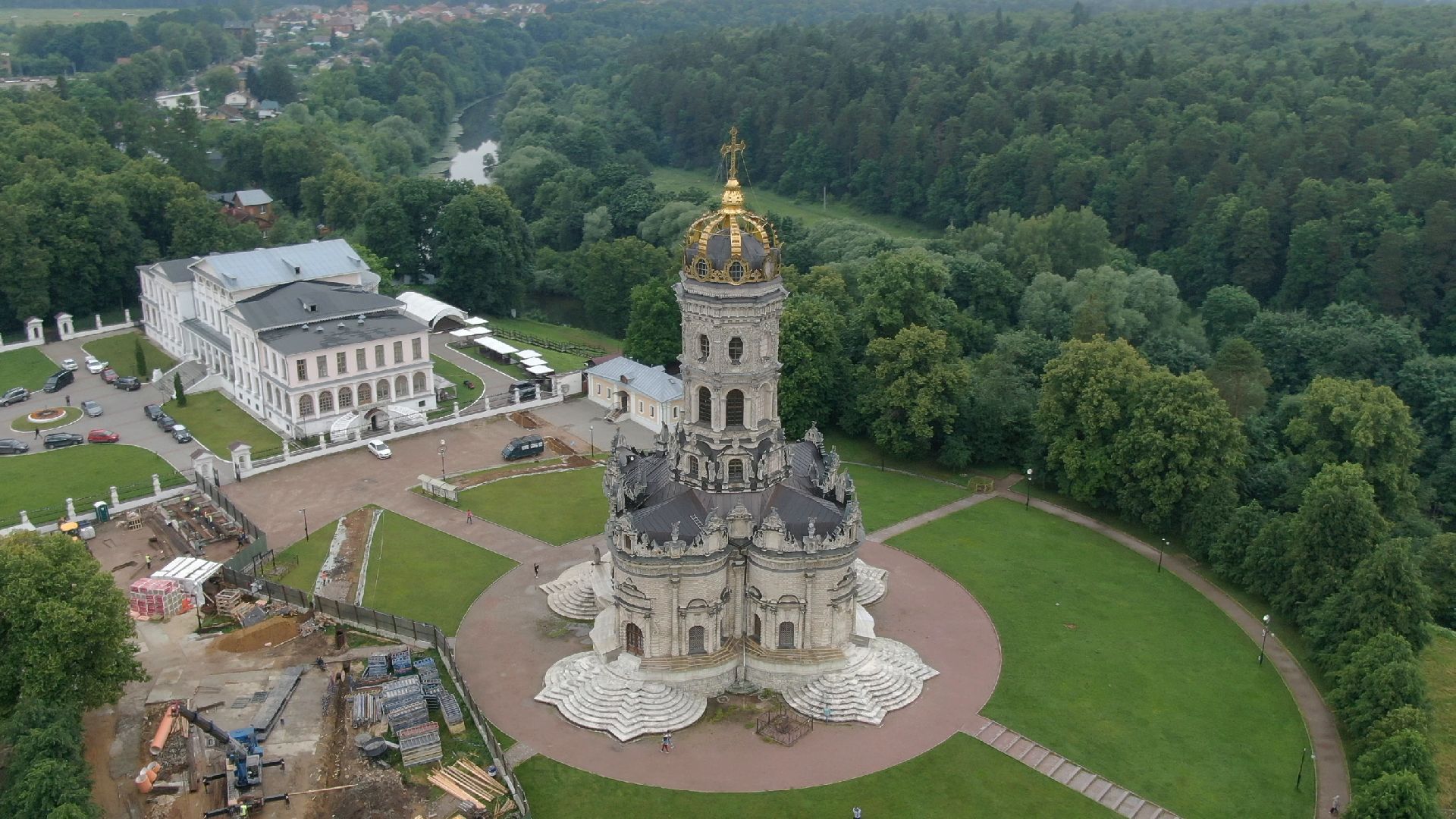 дубровицы, подольск, церковь,видео с коптера,