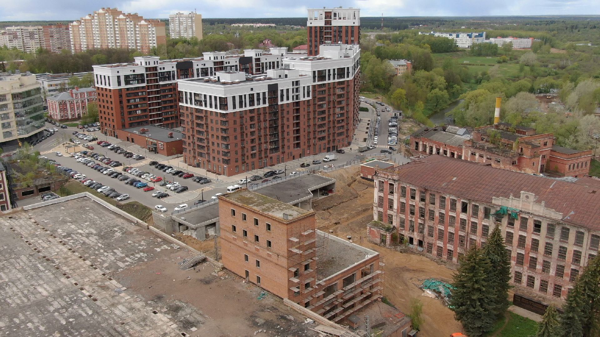 фабрика, наро-фоминск, строительство,видео с коптера,