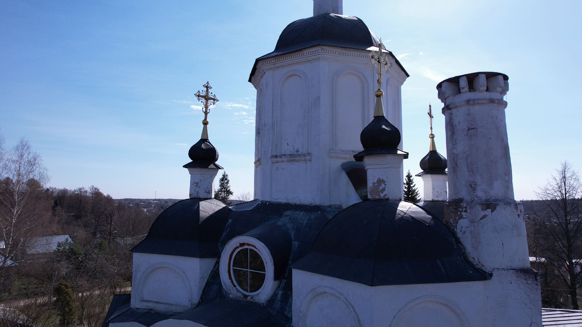 церковь, руза,видео с коптера,