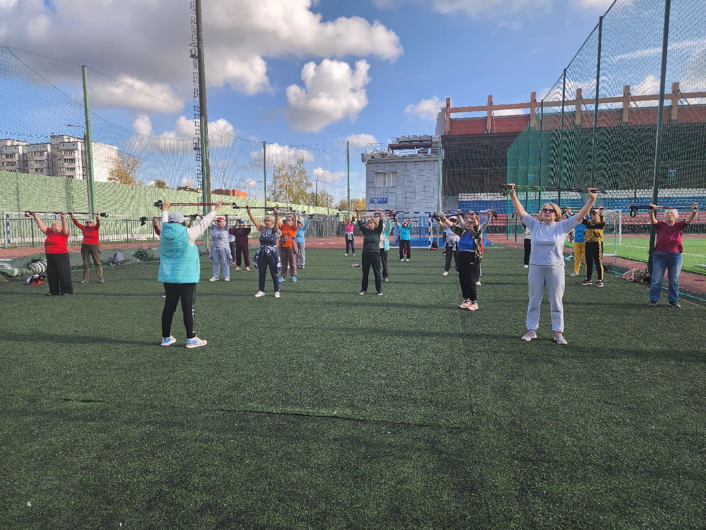 долгопрудный, скандинавская ходьба, физкультура, день пожилого человека,