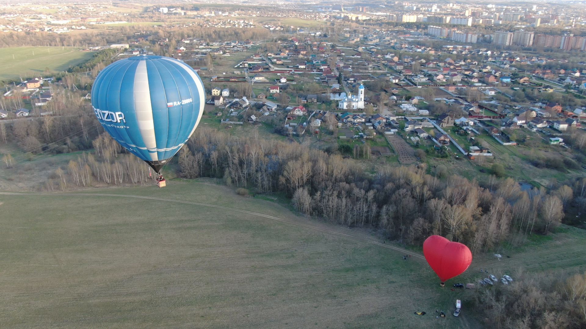 воздушный шар, дмитров, аэроклуб,видео с коптера,