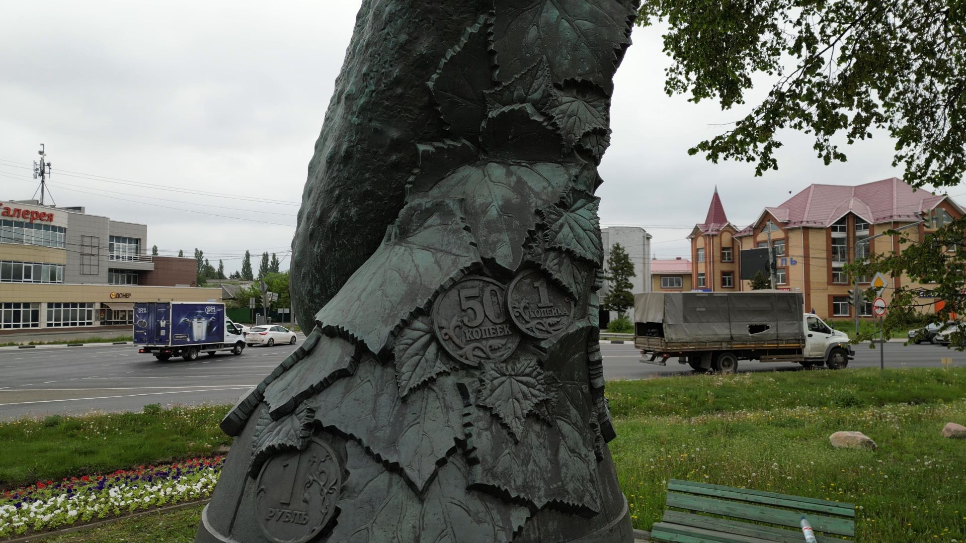 памятник, огурец, луховицы,видео с коптера,