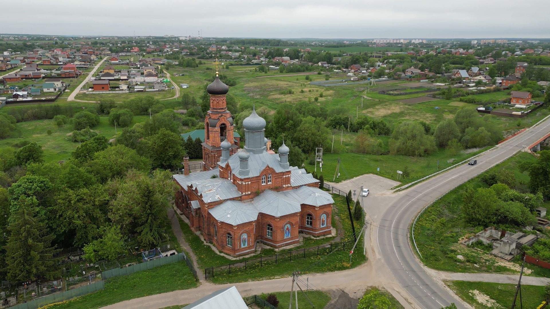 храм, паустовский, луховицы,видео с коптера,
