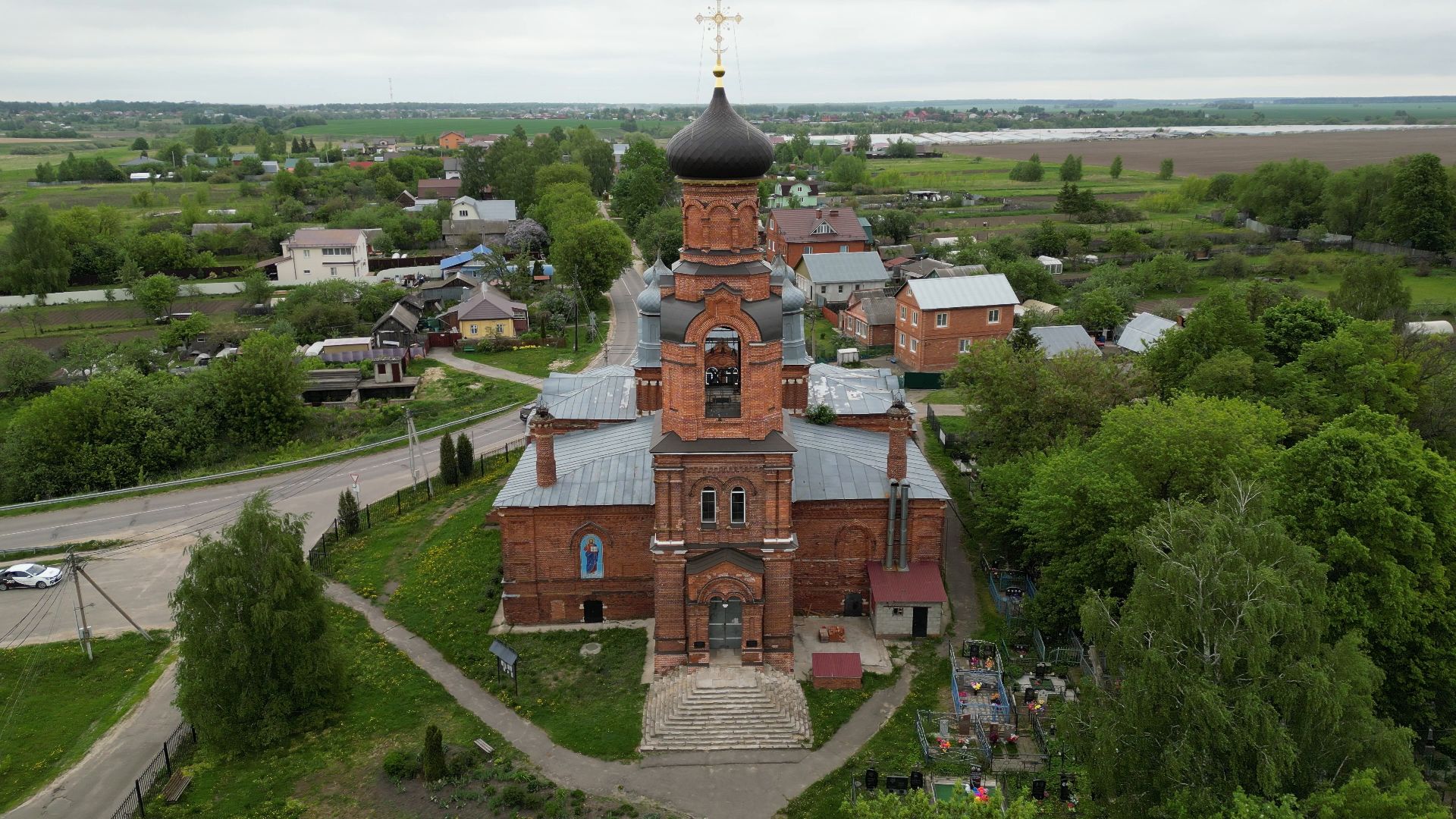 храм, паустовский, луховицы,видео с коптера,