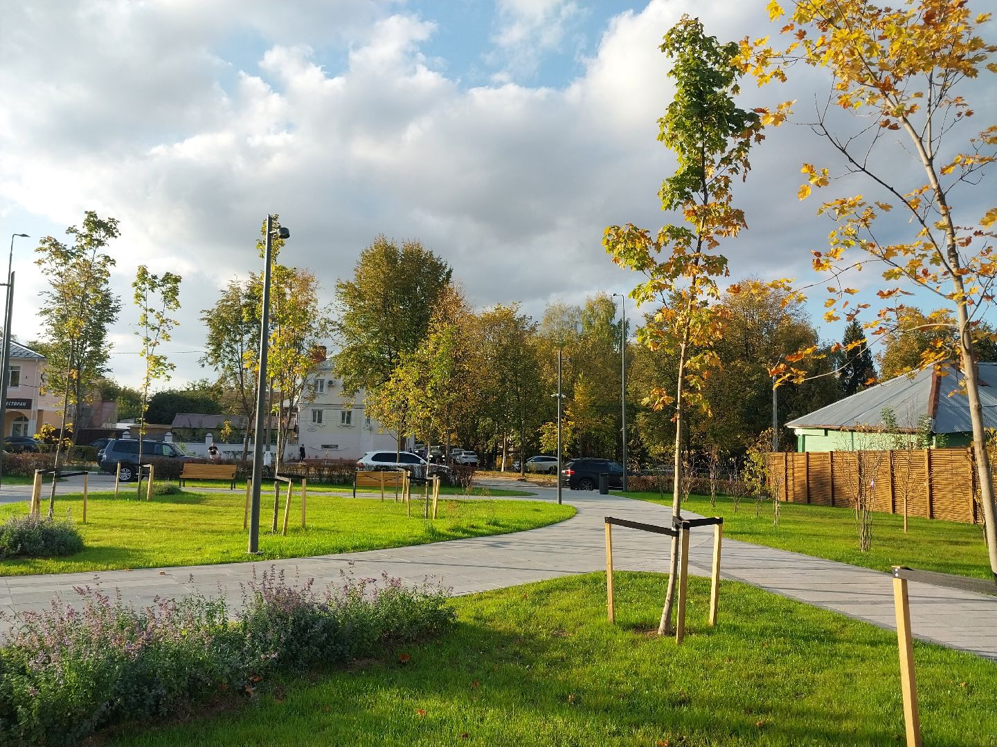 Коломна, сквер, благоустройство, тротуар, плитка,